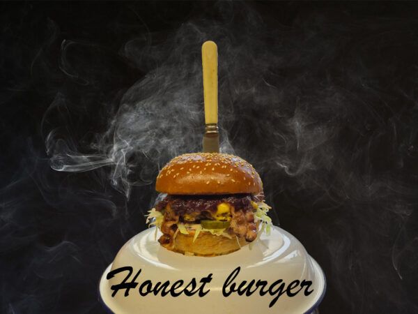 Honest burger tálalva