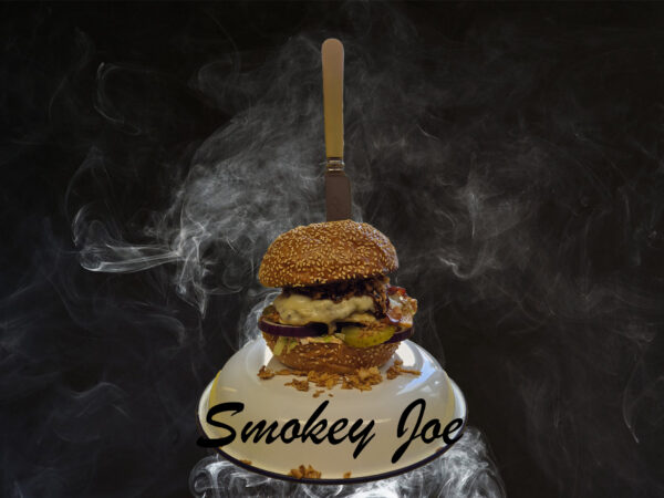 Smokey Joe burger tálalva