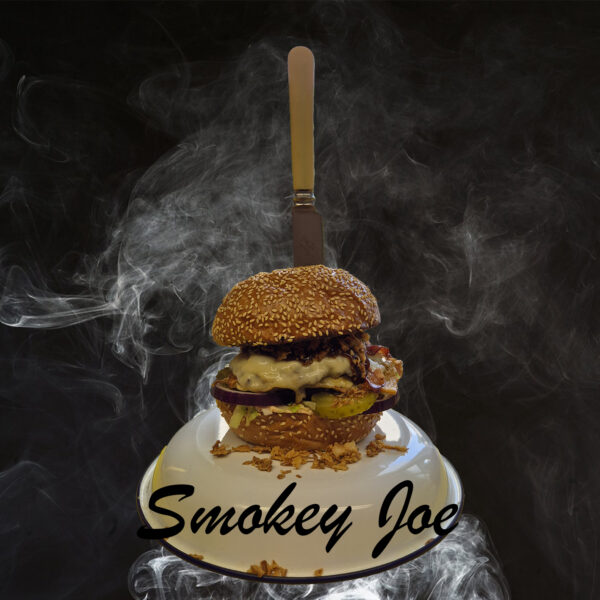 Smokey Joe burger tálalva