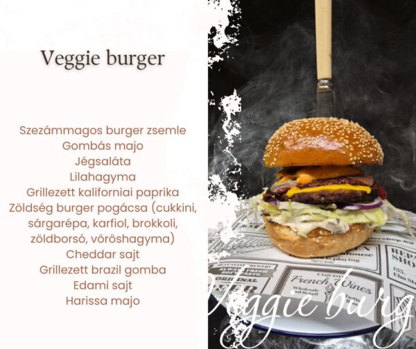 Veggie burger Veggie burger tálalva
